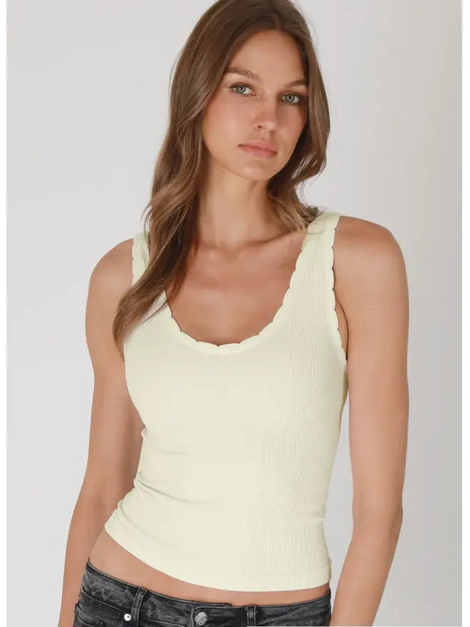 Nikibiki Rev Scalloped Edge Tank Top