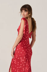 Astr Allexina Satin Cowl Neck Midi Dress