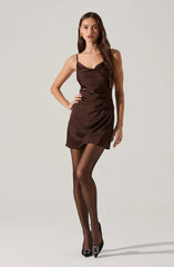 Astr Jenness Satin Mini Dress