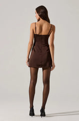 Astr Jenness Satin Mini Dress