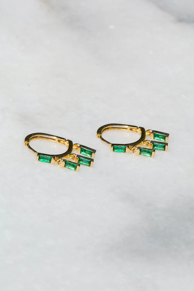 Native Gem Floating Emerald  Huggies