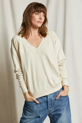PerfectWhiteTee Sinead Relaxed French Terry V-Neck Sweatshirt