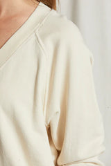 PerfectWhiteTee Sinead Relaxed French Terry V-Neck Sweatshirt