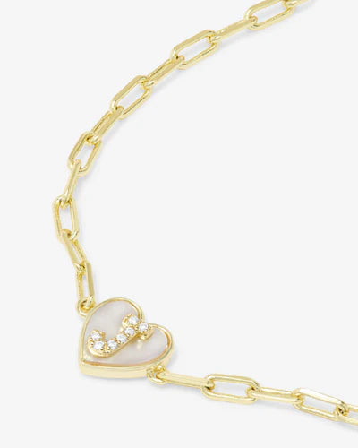 Melinda Maria Love Letters Heart Bracelet