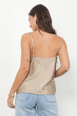 LA Made Cecila You Back Back Satin Tank
