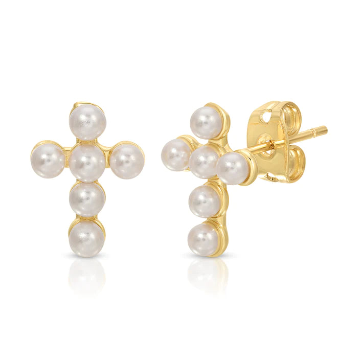 Joy Dravecky Baby Vivi Cross Studs
