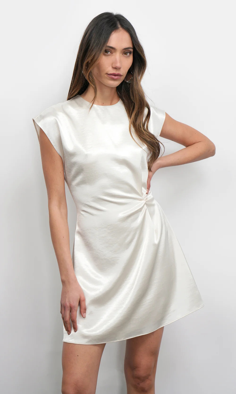 Greylin Wilson High Sine Doman Slv Side Twist Mini Dress