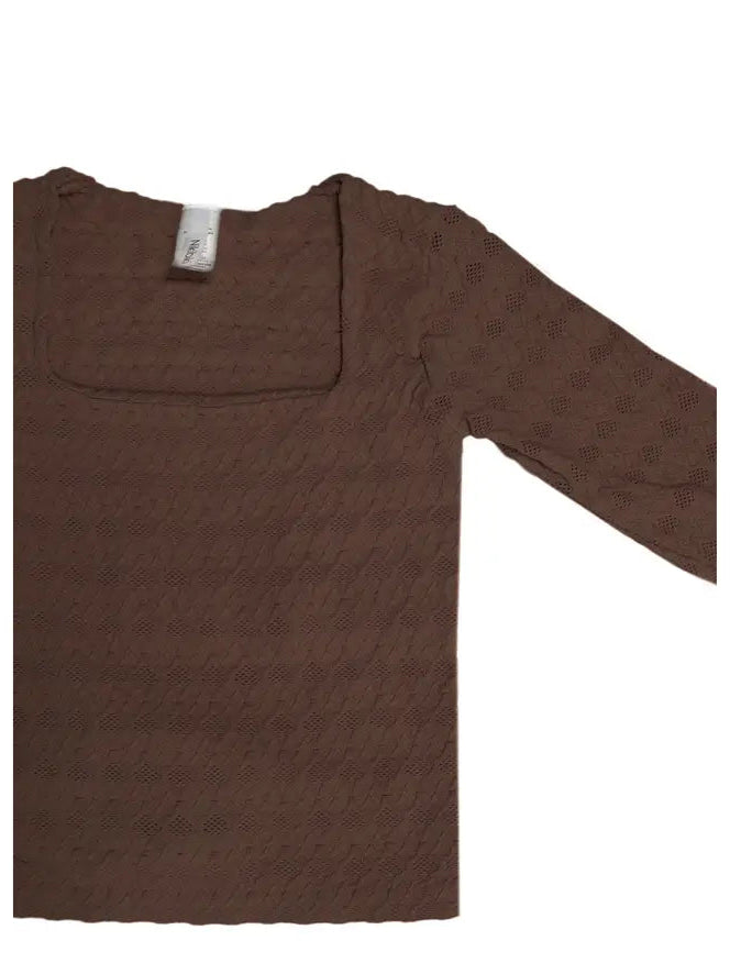 Nikibiki Lace Textured Square L/S Top
