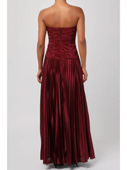 Lulus Florence Twist Front Bodice Plisse Maxi Dress