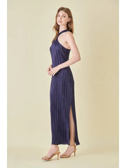 Fore Crinkle Plisse Front Twist Neck Maxi