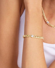 Melinda Maria Julian Triple Diamond Cuban Chain Bracelet