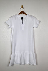 Bobi split Neck Ruffle Hem Dress
