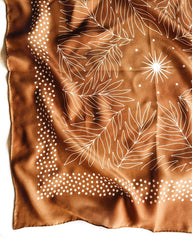 Silk Bandana Scarf - Tropical Palms Amber