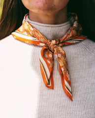 Silk Bandana Scarf - Botanical Garden Floral