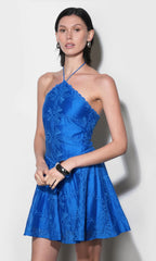 Greylin Callie Embrodered Halter Mini Dress