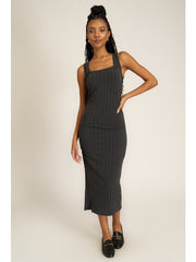 Project Social T Montara Square Neck Rib Midi dress