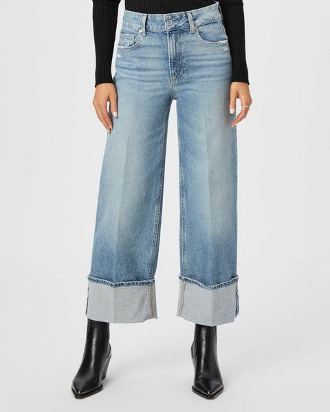 Paige Sasha Ankle Wide Leg Cuffed Denim