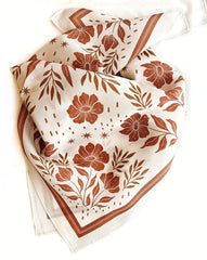 Silk Bandana Scarf - Desert Floral