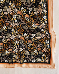 Silk Bandana Scarf -Midnight Garden Floral