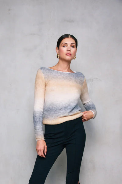 Line & Dot Abstract Ombre Sweater
