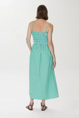Pistola Bianca Striped Shirred Bodice Dress