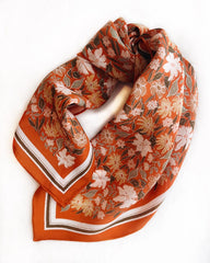 Silk Bandana Scarf - Botanical Garden Floral