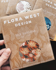 Silk Bandana Scarf - Botanical Garden Floral