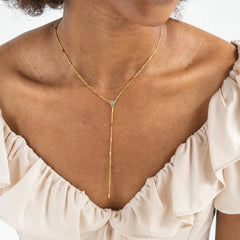 Brenda Grands Shiny Lariat Necklace