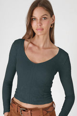 NikiBiki Lace Textured V Neck Top