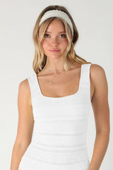 Lace Textured Square Tank Top