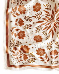 Silk Bandana Scarf - Desert Floral