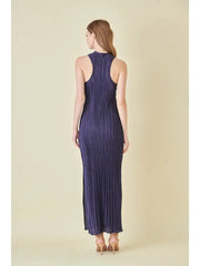 Fore Crinkle Plisse Front Twist Neck Maxi