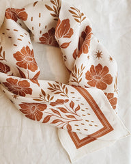Silk Bandana Scarf - Desert Floral
