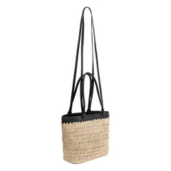 Melie Bianco Lina Tan Straw Vegan Tote