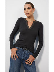 Bobi L/S Split Neck Tee