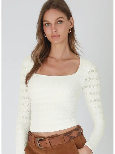 Nikibiki Lace Textured Square L/S Top