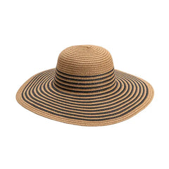 Melie Bianco Stripe Natural Straw Hat