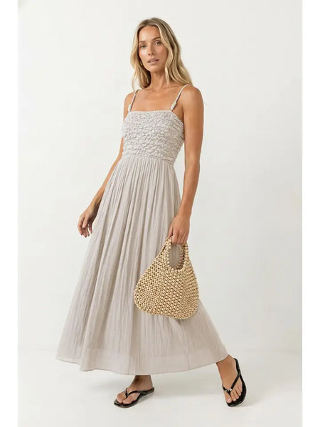 Naked Zebra Smocked Maxi Dress