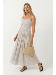 Naked Zebra Smocked Maxi Dress