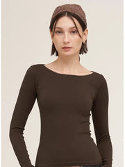 NiKIBIKI Ribbed Boat Neck L/S Top (2 Colors)
