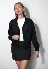 Greylin Haven Faux Suede Bomber Jacket