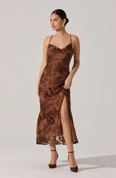 Astr Gaia Burnout Midi Dress
