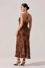 Astr Gaia Burnout Midi Dress