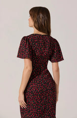 Astr Sara Floral Lace Trim Dress