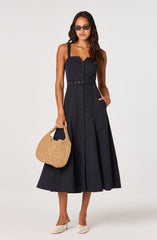 Astr Mckinley Button  Front Midi Dress