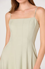 Astr Trisha Square Neck Midi Dress