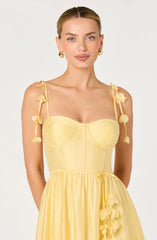 Astr Halcyon 3D Flower Applique Midi Dress