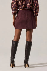 Astr Laudine Faux Suede Mini Skirt