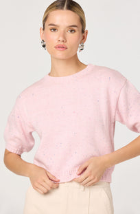 Astr Colette S/S Flecked Sweater