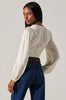 Astr Roya Eyelet Trim Satin Top